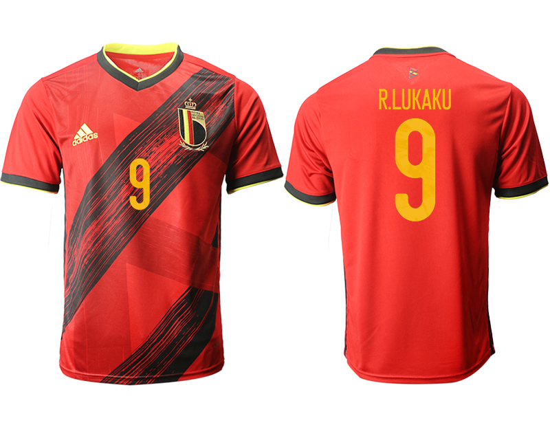 Men 2021 European Cup Belgium home aaa version red #9 Soccer Jersey